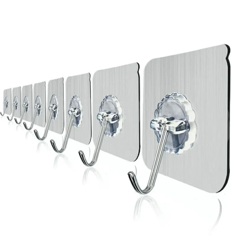 

Transparent Wall Hook Hanger Self Adhesive Door Wall Hanger Hook Kitchen Bathroom Accessories Suction Weight Bearing Rack