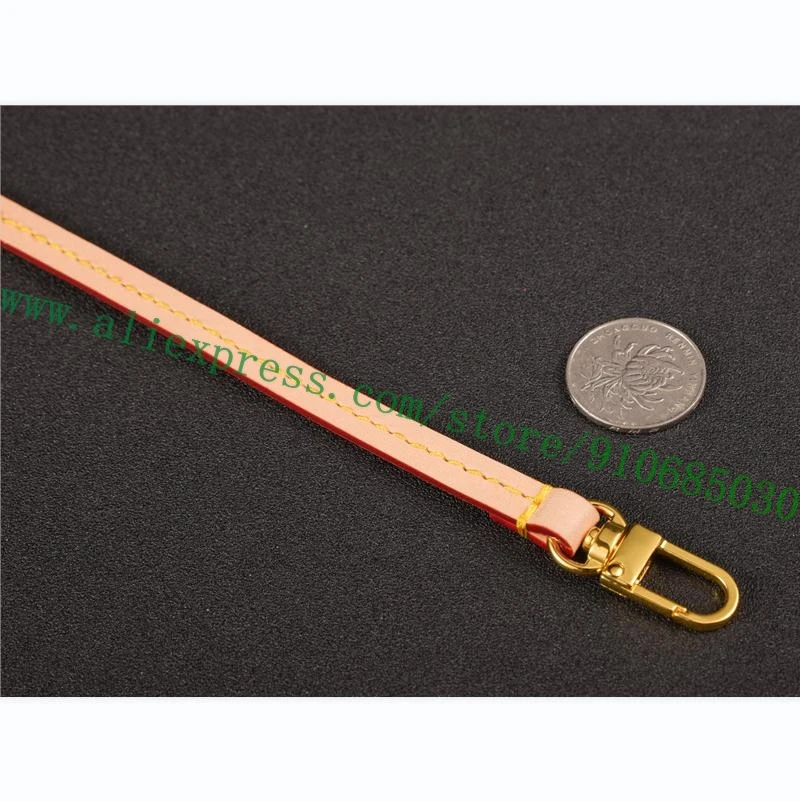 Top Quality Real Vachetta Calf Leather Hanging Loop Strap For Designer Women NF Tote Luxury Lady Clutch Bag Parts Replacement