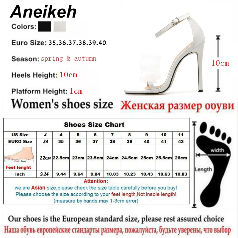 Женские Классические сандалии Aneikeh из искусственной кожи Летние черные вечерние