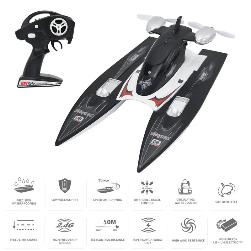 Wecute 2020 новая 2 4 GHz RC лодка высокая скорость яхта Детская Игрушка Лодка долгий