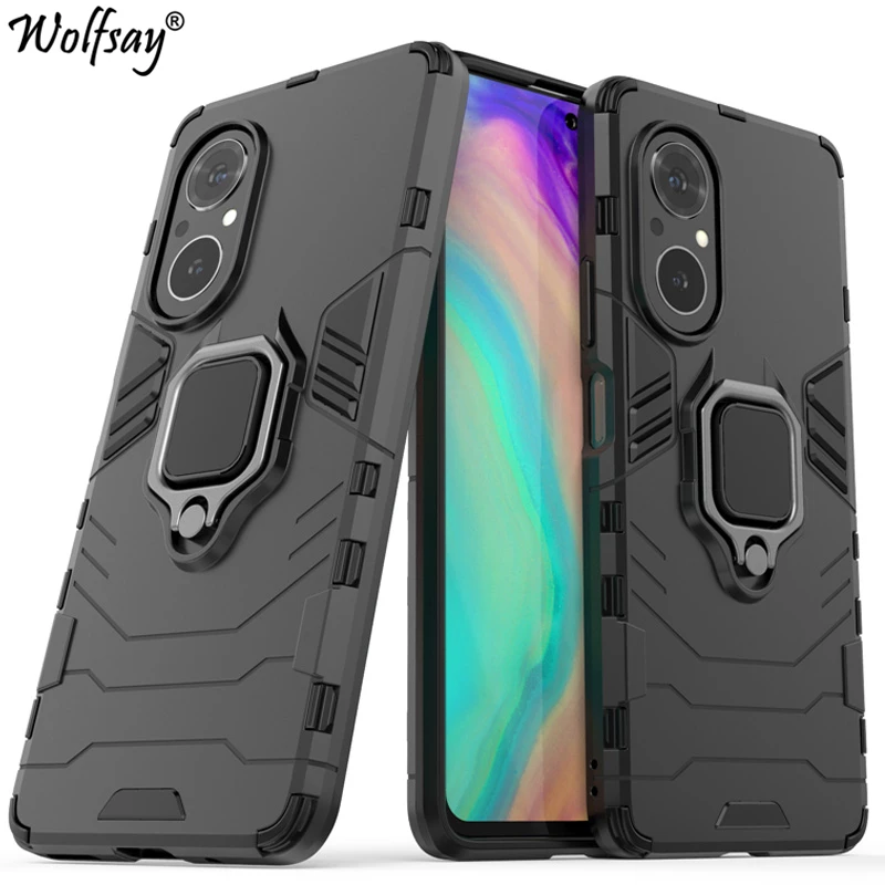 

For Honor 50 SE Case Bumper Armor Magnetic Suction Stand Full Edge Back Cover For Honor 50 SE 5G Case For Honor 50 SE 50Pro 5G