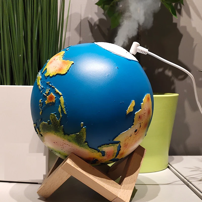 880 мл 3D земля Луна увлажнитель воздуха USB красочный свет лампы для домашнего офиса эфирные масла диффузор Распылитель Освежитель тумана