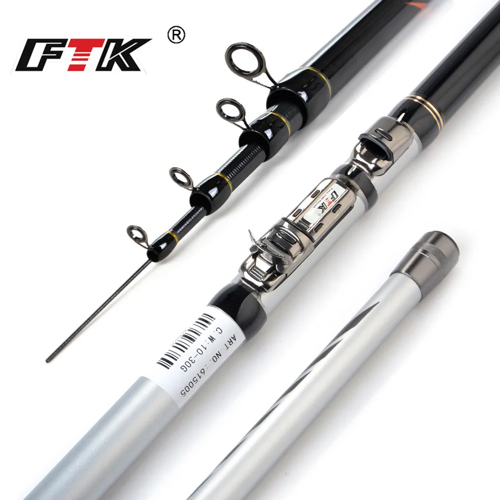 

FTK 99% Carbon Rock Fishing Rod for 4M,5M,6M Superhard C.W. 10-30g Telescopic Sea and Lake Fishing Rod