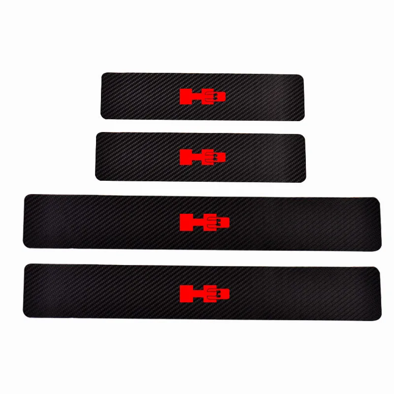 For Hummer H3 Door Threshold Plate Car Door Sill Step Plate Carbon Fiber Pu leather Car-Styling
