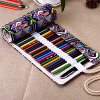 12243648 holes roll colored pencil case kawaii school office supplies pen bag for kids cute large pencil cases box stationery