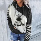 Свитшоты женские больших размеров, с длинным рукавом, цветным принтом коровы, с карманами, толстовка с капюшоном, пуловер, топ, толстовки женские