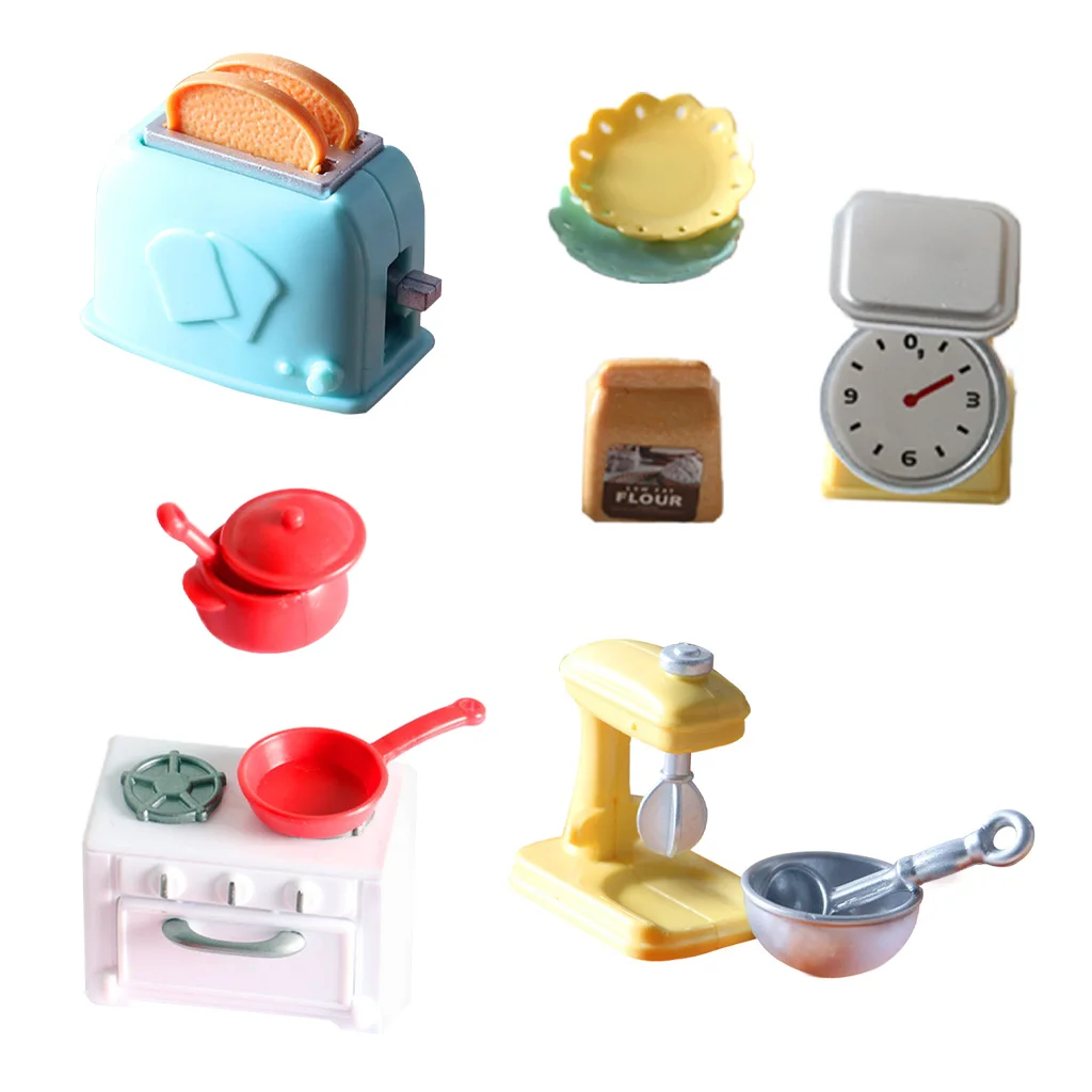 Electrodom&eacute;sticos de cocina para casa de mu&ntilde;ecas, Mini mezclador de olla, accesorios de utensilios de cocina, 1:12-0
