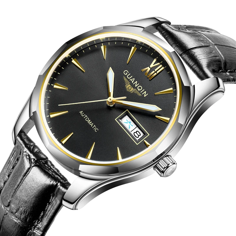 

GUANQIN часы для мужчин Япония NH36 Move Мужские t автоматические механические часы лучший бренд класса люкс Сапфир Водонепроницаемый Relogio Masculino