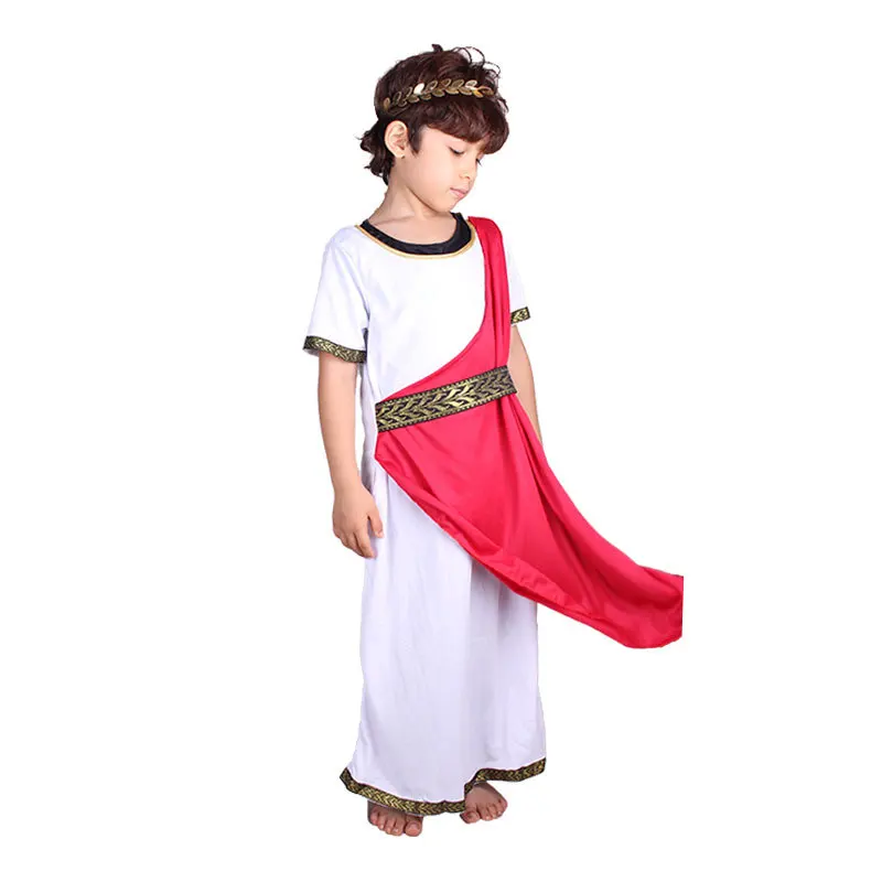 Children Greek Goddess Roman Prince Caesar Cosplay Fancy Party Halloween Party Athena Boys Costume