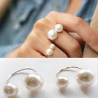 Большое и маленькое U-образное Открытое кольцо Delysia King с жемчугом