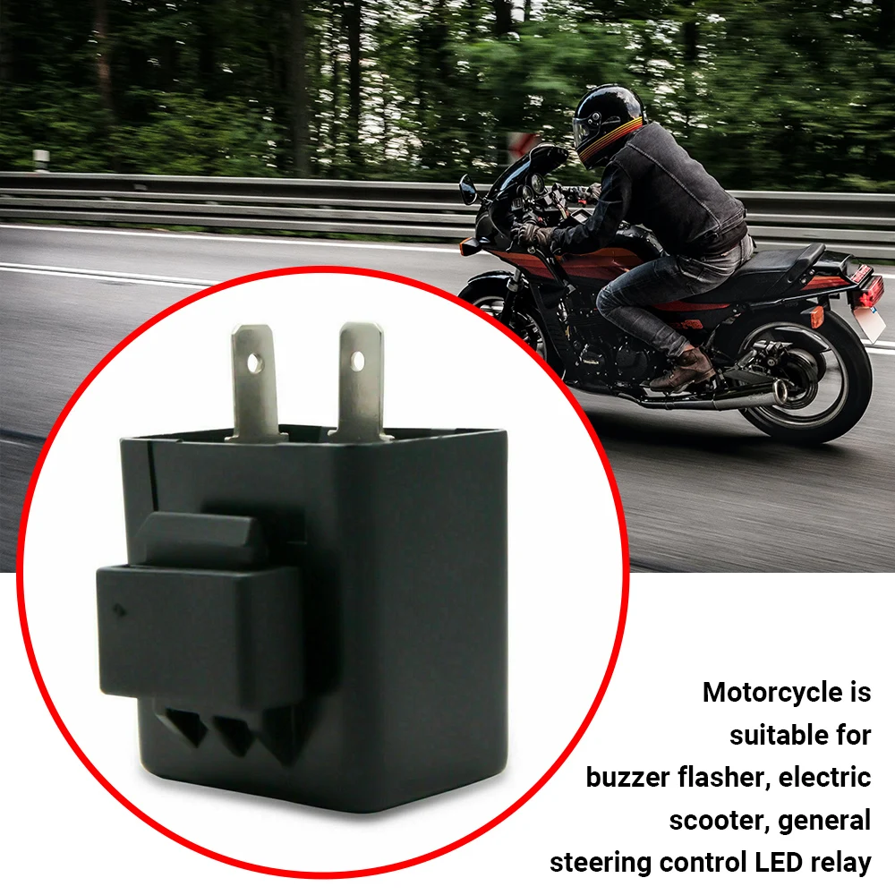 

2 Pin LED Indicator Flasher Relay 12V Motorcycle Blinker Adjustable LED Flasher Relay Turn Signal Indicator Universal