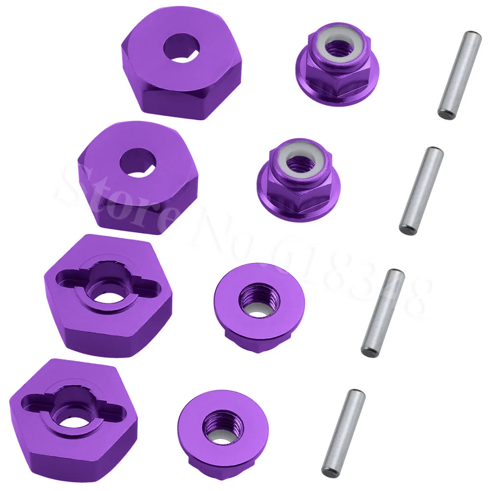8 шт. 12 мм алюминиевый шестигранный адаптер ступицы колеса (4P) и M4 Locknut для HSP Redcat RC