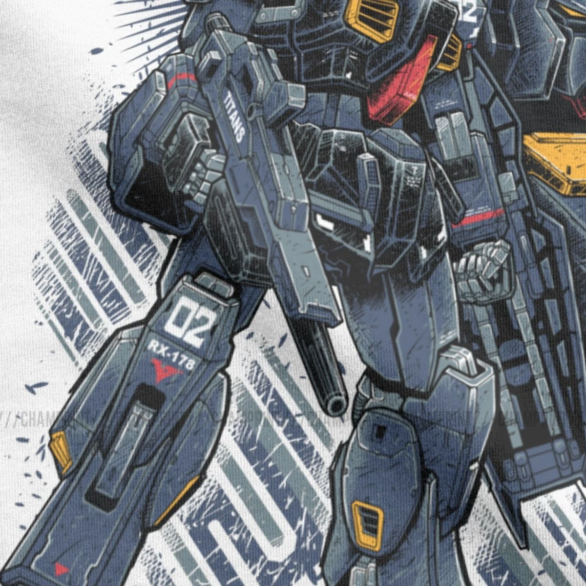 Футболка мужская хлопковая с коротким рукавом аниме футболка принтом Titans Gundam