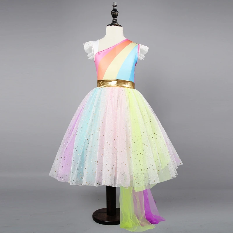 Коллекция 2019 года костюм единорога для девочек платье принцессы новое