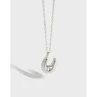 Кулон SHANICE из стерлингового серебра 925 пробы, ожерелье, нишевой дизайн, простое универсальное U-образное гладкое текстурное украшение для женщин и мужчин, сделай сам