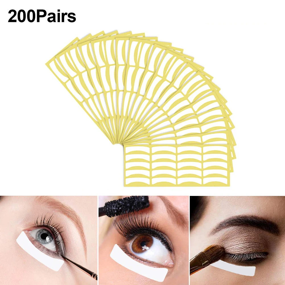 200 Pairs Eyeshadow Shields Eyelashes Pads for Eyelash Extensions Disposable Eyeshadow Shield Eyeliner Stencil for women Make-up