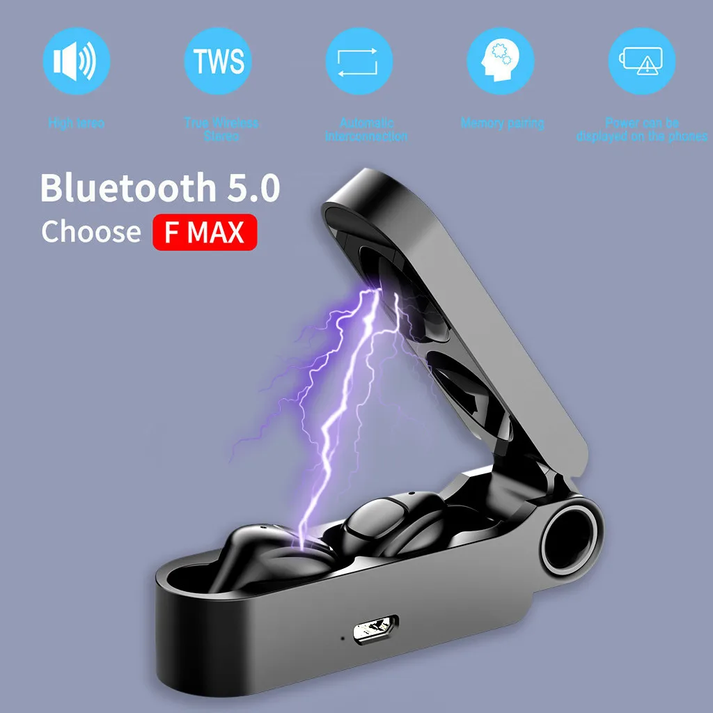 Wireless Sports BT5.0 Charging Case Binaural Stereo Headset CSR 5.0 Chip Noise-cancelling For iPhone Tablet Samsung | Электроника