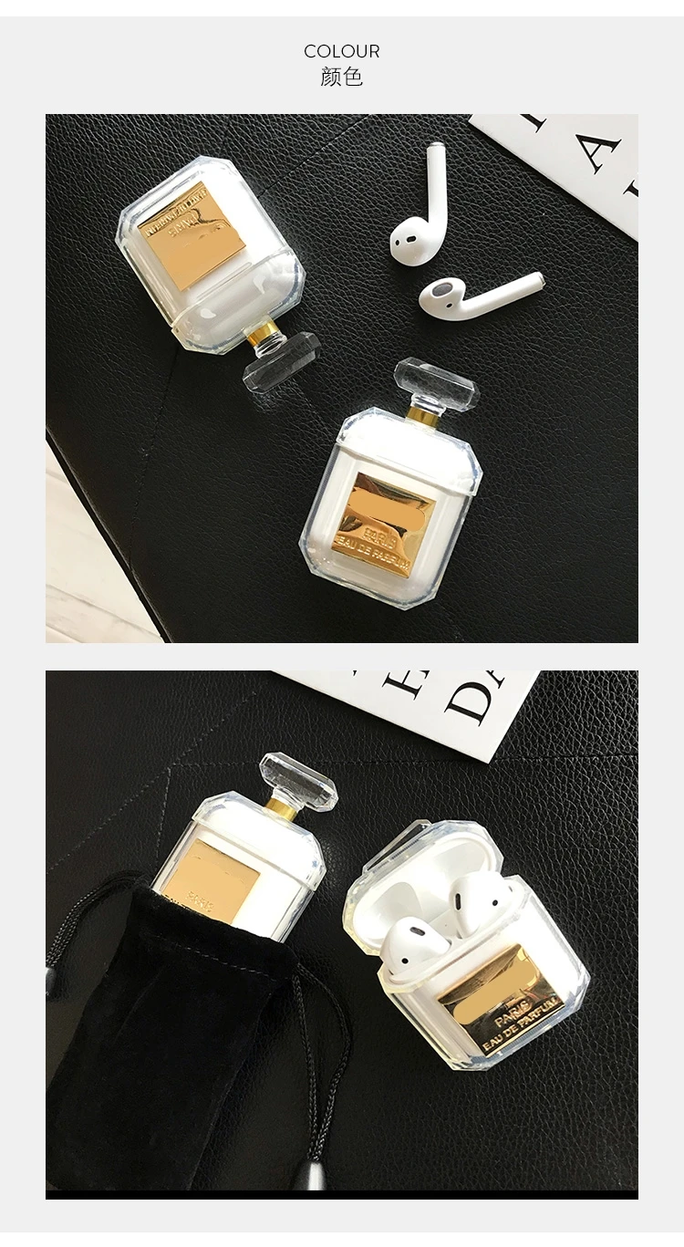 Силиконовый чехол в виде флакона духов для airpods, защитный чехол для наушников, Bluetooth, беспроводной Чехол для наушников, чехол для зарядки