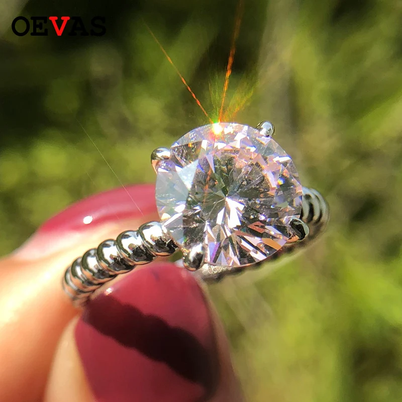 

Sparkling AAAAA Zircon 925 Sterling silver Wedding rings for women Elegant Yellow Pink White CZ Engagement party jewelry Gifts