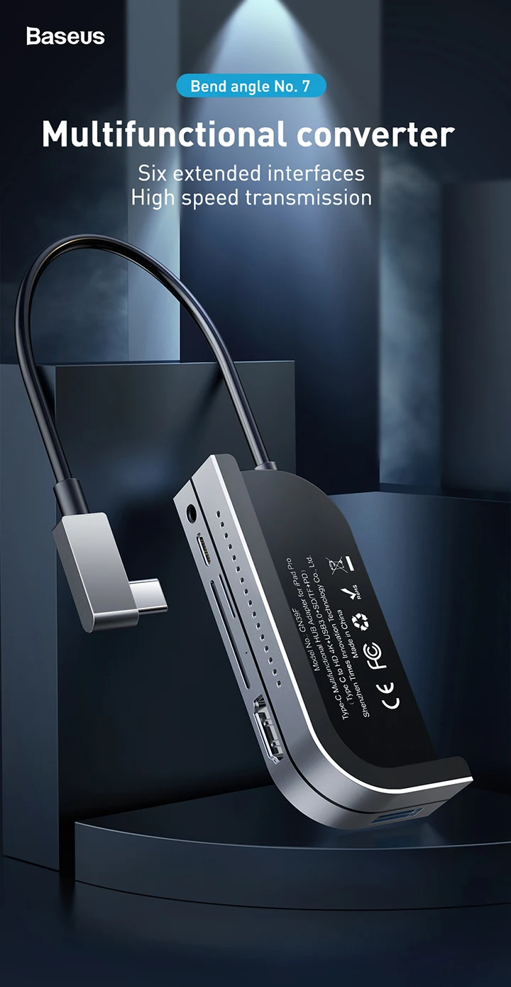 Baseus Мульти USB C концентратор к HDMI USB 3,0 type C концентратор для iPad Pro несколько портов USB-C type-C usb-хаб адаптер для MacBook Pro Air