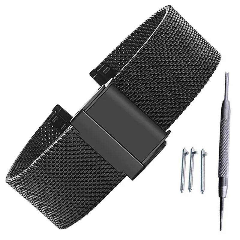 

Ремешок «Миланская петля» из нержавеющей стали для Huawei GT/GT2 46 мм/42 мм, Универсальный сменный Браслет для часов B5 B3 16/18/20/22 мм