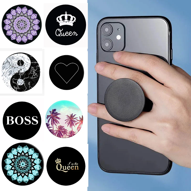 

Luxury Phone Stand Expanding Phone Grip Holder Socket Colorful Pattern Earphone winder for iphone 11 pro max Car Phone Holder