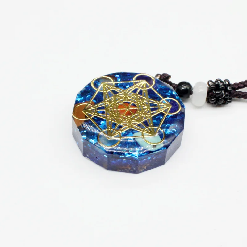 

LOOKER Orgone Pendant Rainbow Crystal Stones Chakra Reiki Healing Energy Generator EMF Radiation Protection Orgonite Necklace