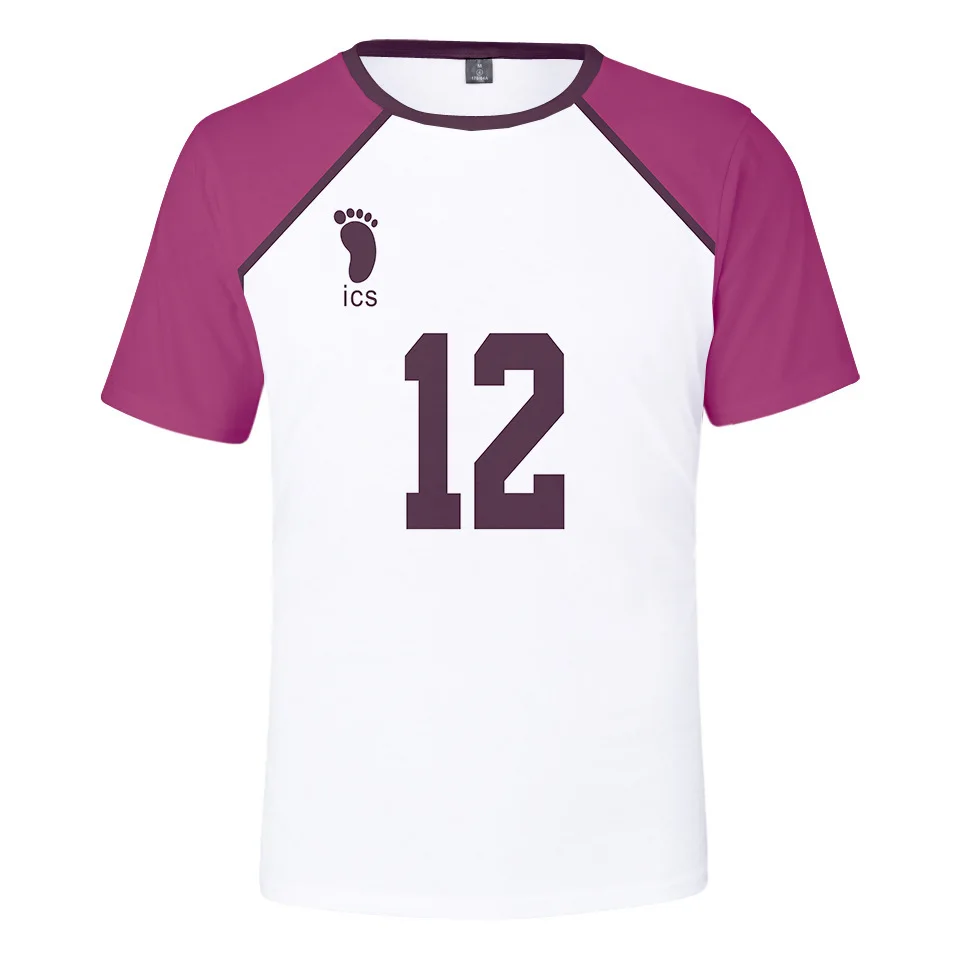 

Costume Haikyuu!! Ushijima Wakatoshi Cosplay T-shirt Shiratorizawa School Volleyball Club tshirt Tendo Satori Sportswear