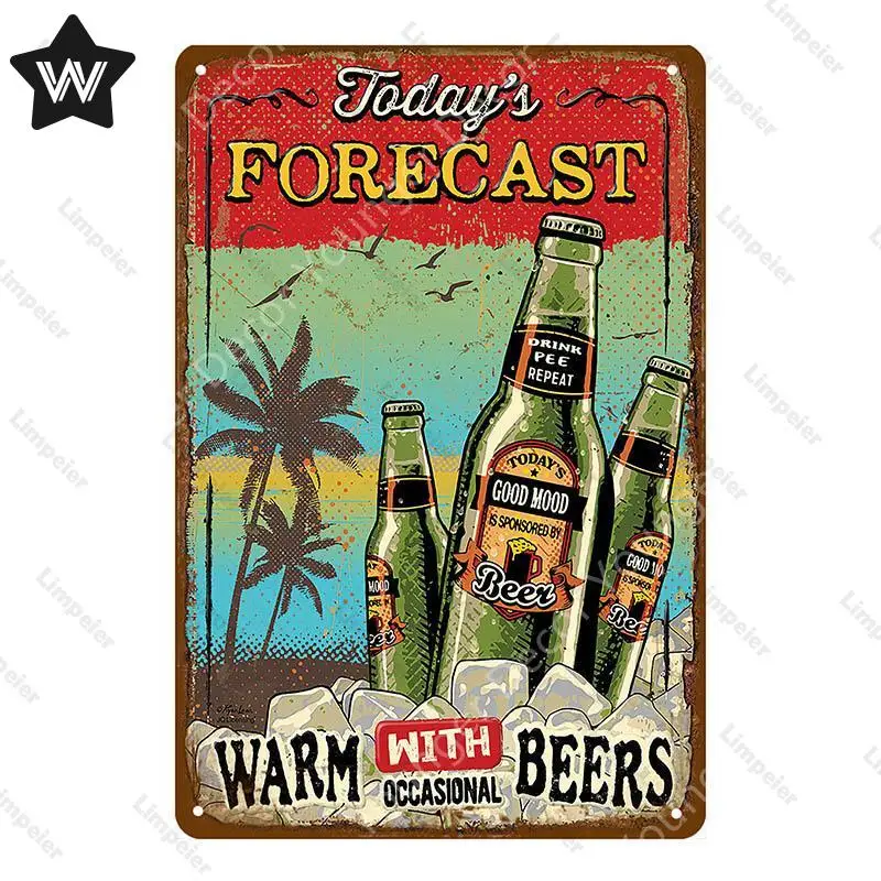 Металлический постер для пива вина Оловянная пластина винтажная спиртовая