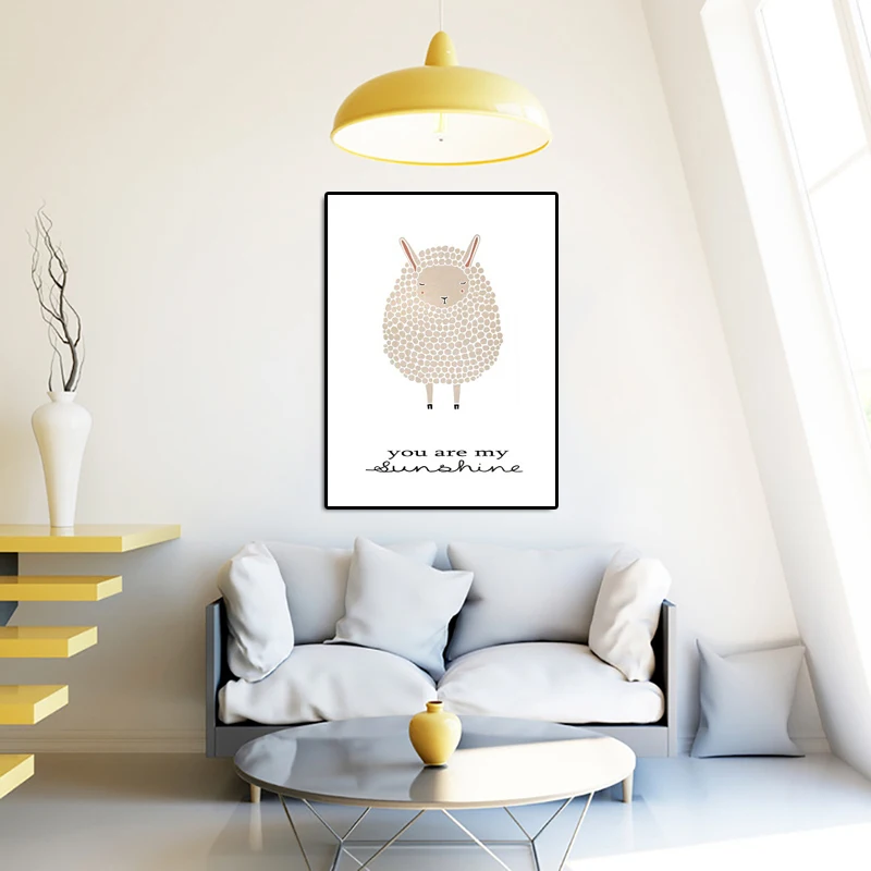 

Nordic Modern Style Snail Bee Sheep Canvas Painting Cartoon Animal Posters And Prints Wall Art Pictures For Living Room Decor