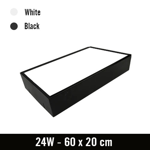 60x20cm 24W Светодиодный потолочный светильник, офисный современный Прямоугольный светильник, приспособление для удаленной спальни, поверхностное крепление для гостиной, прихожей, 220 В, 230 В, 110 В - Цвет корпуса: 60x20cm 24W