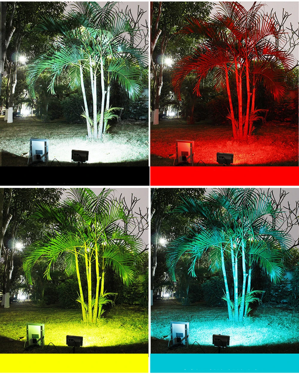 

Remote Solar Powered LED Floodlight Wall Security Light Lamp Garden Colorful Color Changing Lighting