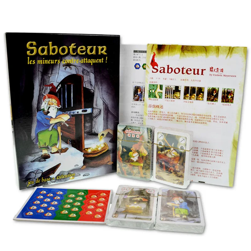 

Лидер продаж, семейная настольная игра saboительская настольная игра 1 + 2 версии/Saboteur1 версия, забавная настольная игра с инструкциями на англ...