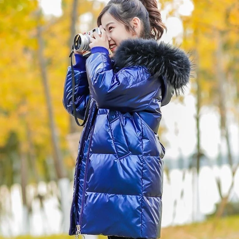 Новинка Осень зима 2021 детская одежда для девочек длинная куртка Детское пальто