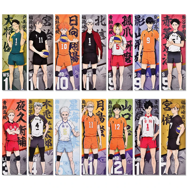 14 шт./компл. Японское Аниме Haikyuu! Бумажный держатель для страницы волейбола и
