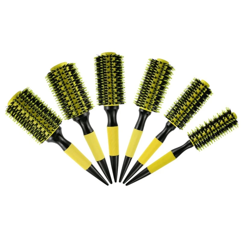 

6 размеров щетина круглая щетка для укладки волос алюминиевая трубка Расческа для парикмахера высушивание волос инструмент для завивки