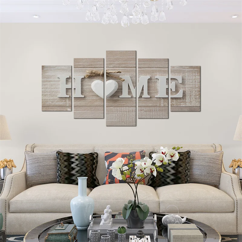 

Concise Fashion Wall Paintings Home Letter Prints Photo Paintings Wall Art For Home Party 5Pcs/Set Decorations Paintings