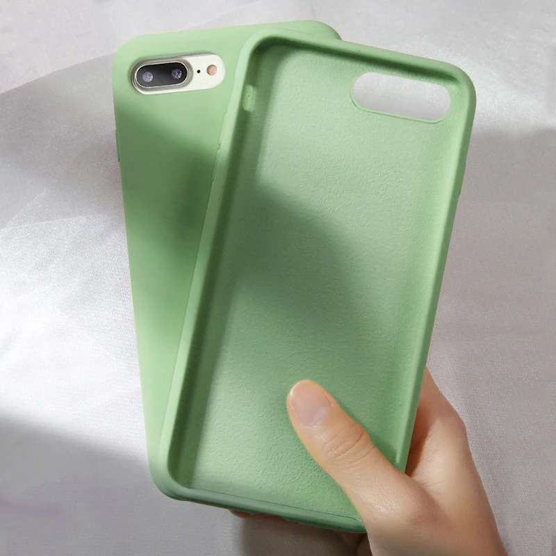 Оригинальный мягкий жидкий силиконовый резиновый чехол для iPhone 8 7 6 6S Plus чехлы