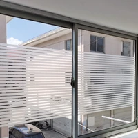 electrostatic frosted office glass film sliding door partition anti collision waist line window translucent stripe shutter film