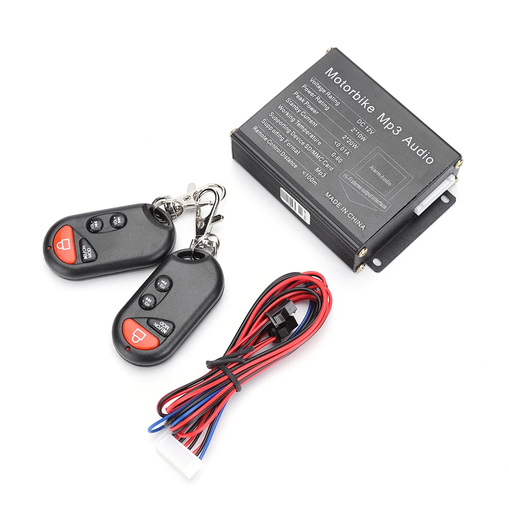Remote Control Motorcycle Alarm System Waterproof MP3 FM Radio Bluetooth-compatible Speaker Stereo Amplifier Moto Anti Theft images - 6