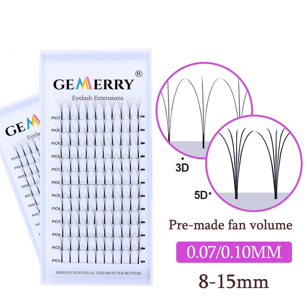 Готовые объемные ресницы для наращивания ресниц в 3D пряди из натурального шелка