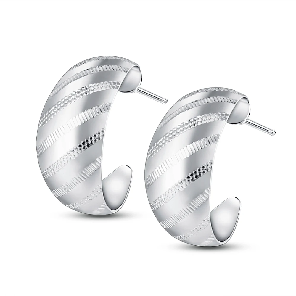 Классические серьги для женщин модные большие круглые винтажные серебряные