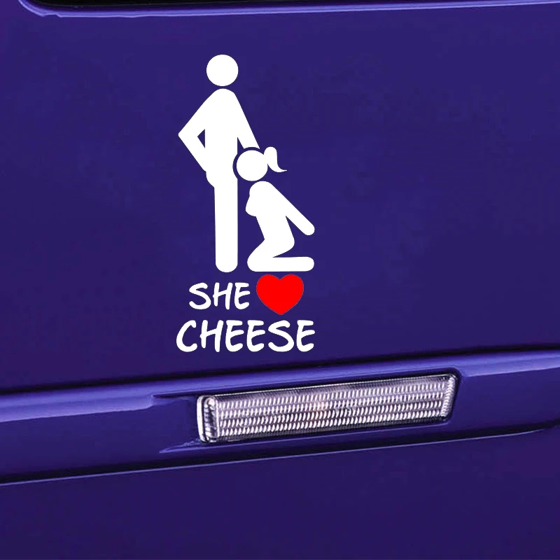 Женская и мужская виниловая наклейка с надписью She loves cheese|jdm sticker|fun stickersticker bomb |