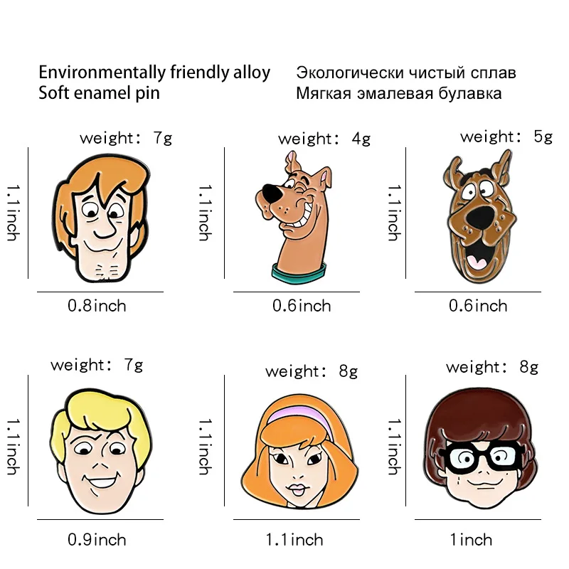 

Creative Cartoon Character Scooby Doo Enamel Pin Alloy Brooch Lapel Collar Pins Brooch Badge Backpack Hat Jewelry Accessories