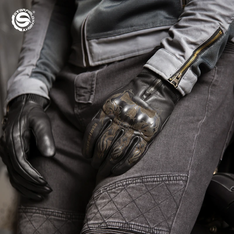 Мотоциклетные Перчатки VTG кожаные перчатки из козьей кожи с сенсорным экраном в