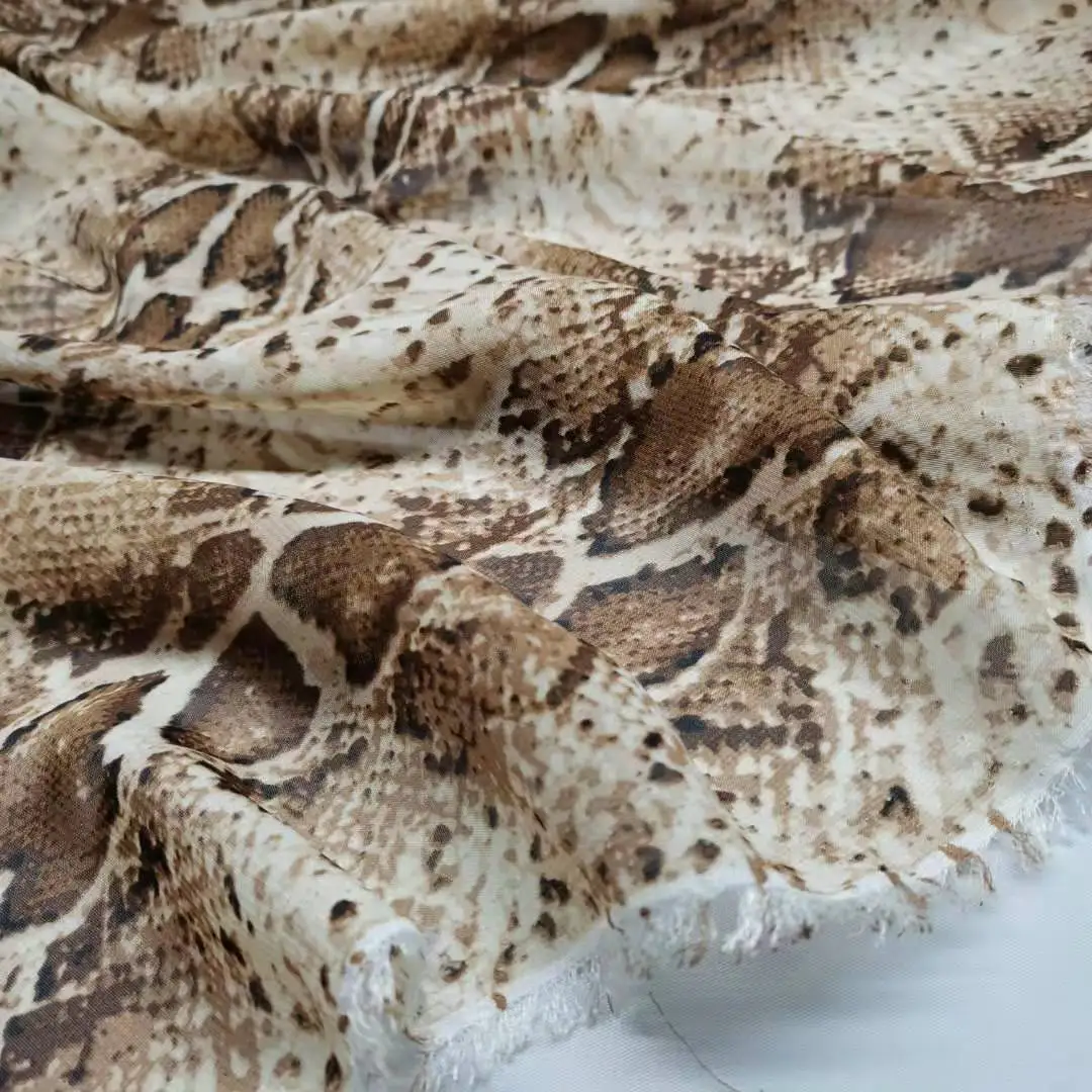 On Sale Snake Skin Pattern Chiffon Fabric for Sewing Dress Scarf Ribbon Garment 1 Yard