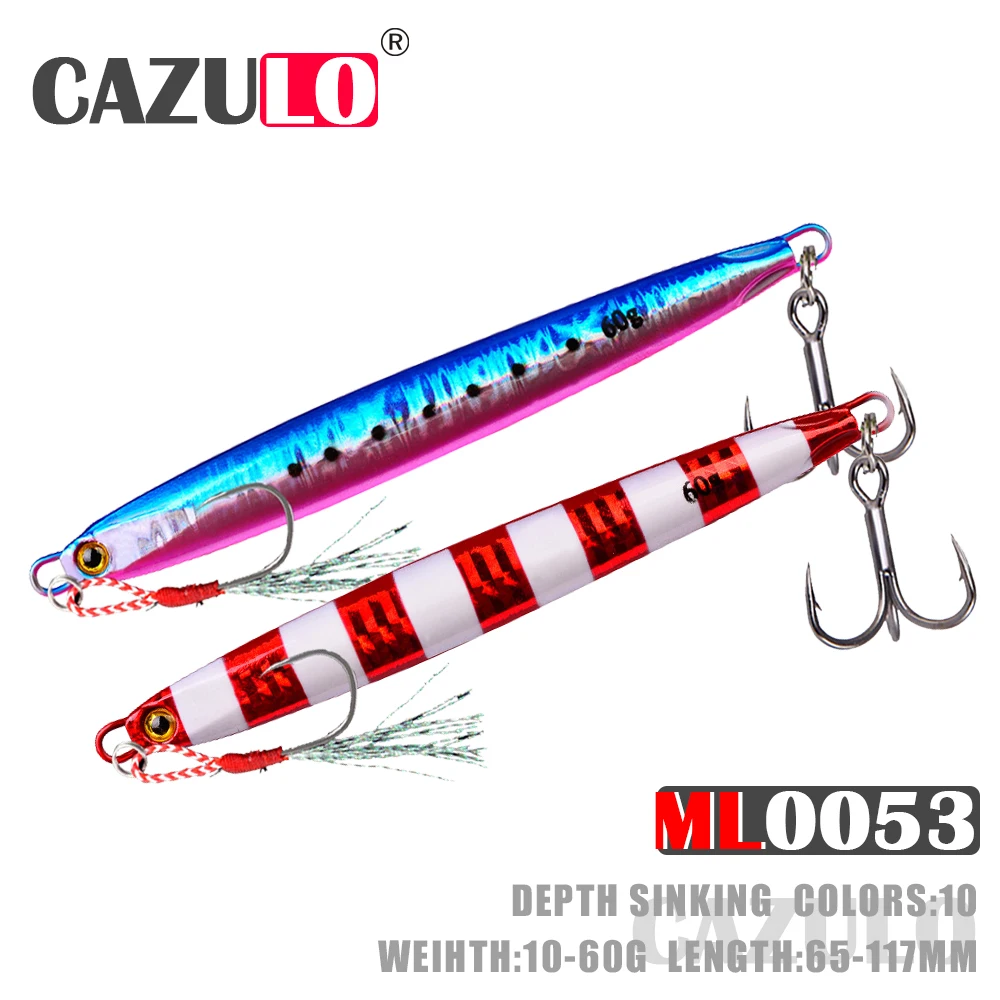 

Fishing Accessories Lure Metal Jig Weights 10-60g Isca Artificial Pesca Accesorios Mar Sinking Bass Trolling Seabass Fish Leurre