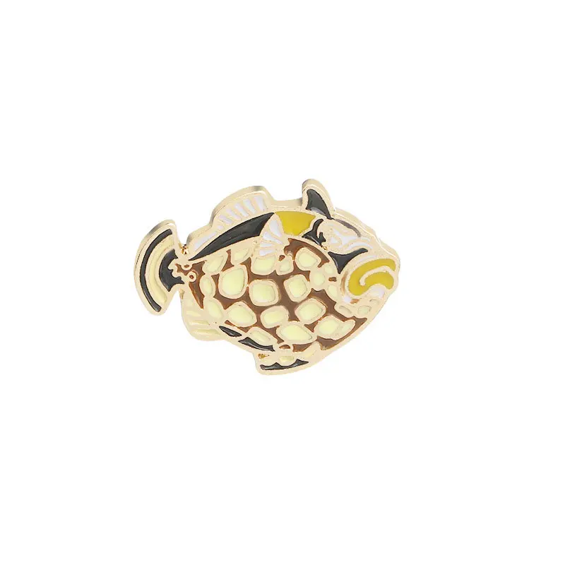 Прищепки для морского дна, заколка для КИТА, акулы, Нарвал, дельфин, рыба фугу, твердая эмаль, шпильки с отворотом, значки