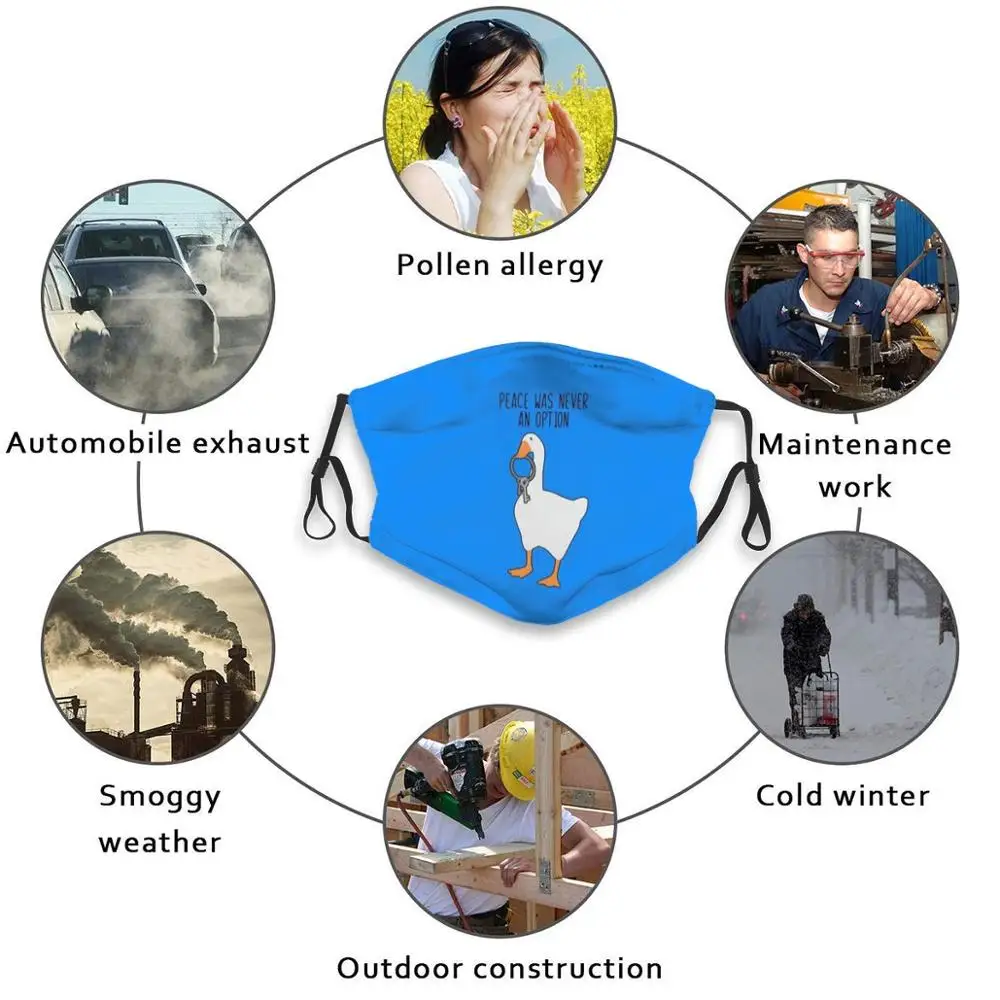 

Peace Was Never An Option Adult Kids Anti Dust Filter Diy Mask Untitled Goose Game Goose Untitled