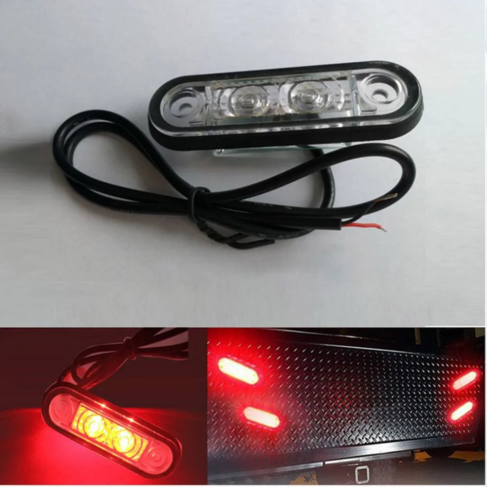 

4pcs Red LEDSide Marker Car External Light Waterproof Indicator Light Trailer Light Car Outline, Signal, License Plate Light